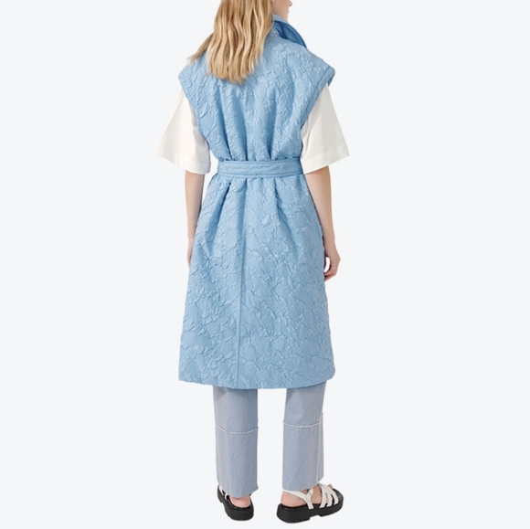 Blue 2 in 1 cozy convertible coat - Picture 7 of 8